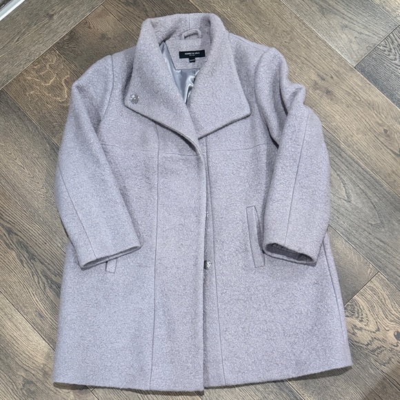 Kenneth Cole New York Jackets & Blazers - Kenneth Cole New York Light Lavender Gray Wool-Blend Pea Coat Plus Size 2X